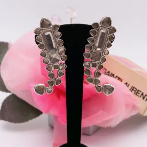 Boucles d'oreilles argentées Yves Saint Laurent