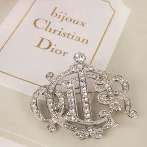 Broche argentée Dior
