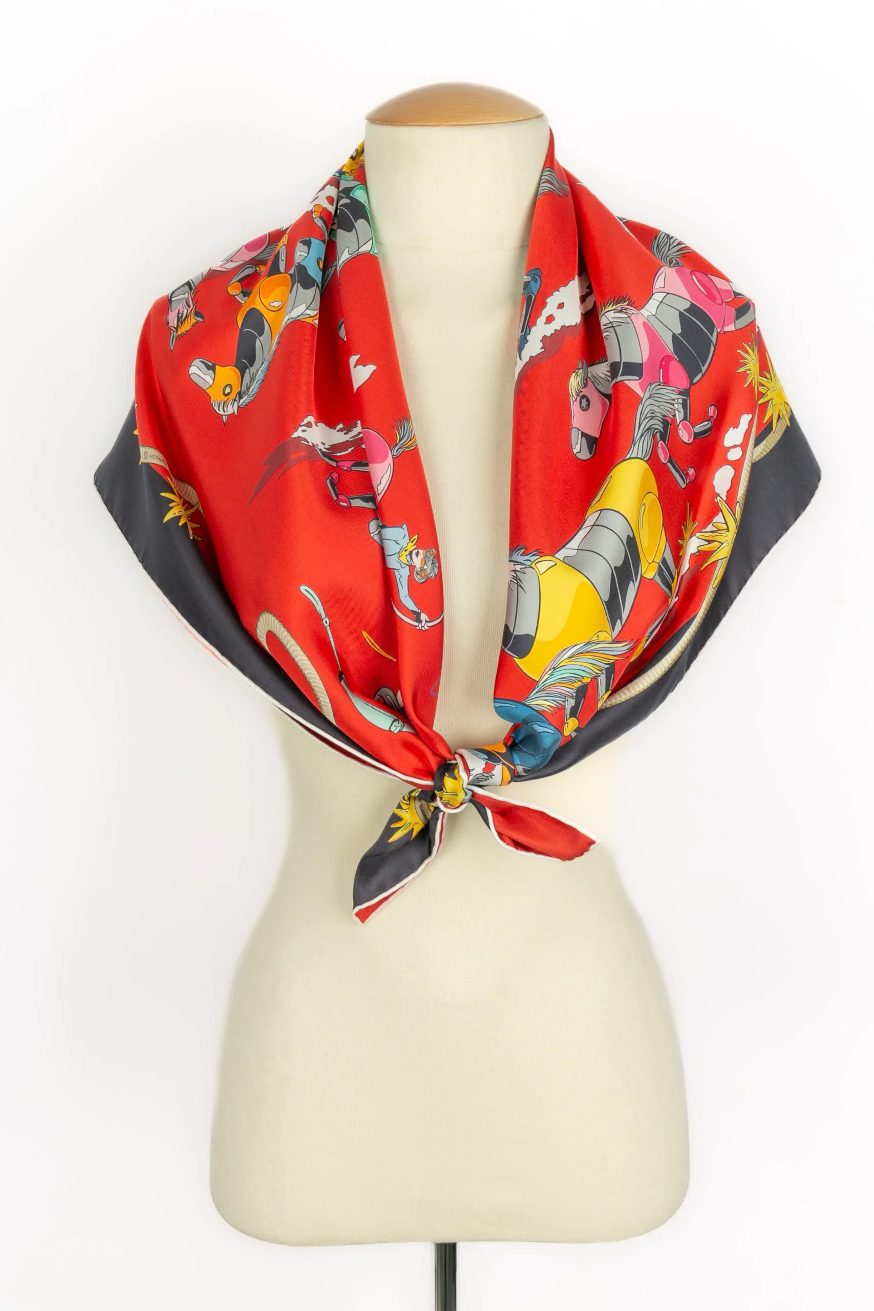 Foulard / carré "Les mustangs II" double face Hermès – Image 5