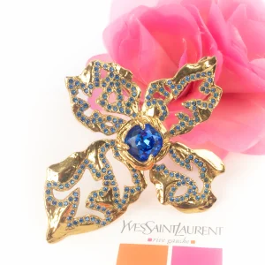 Broche bleue Yves Saint Laurent