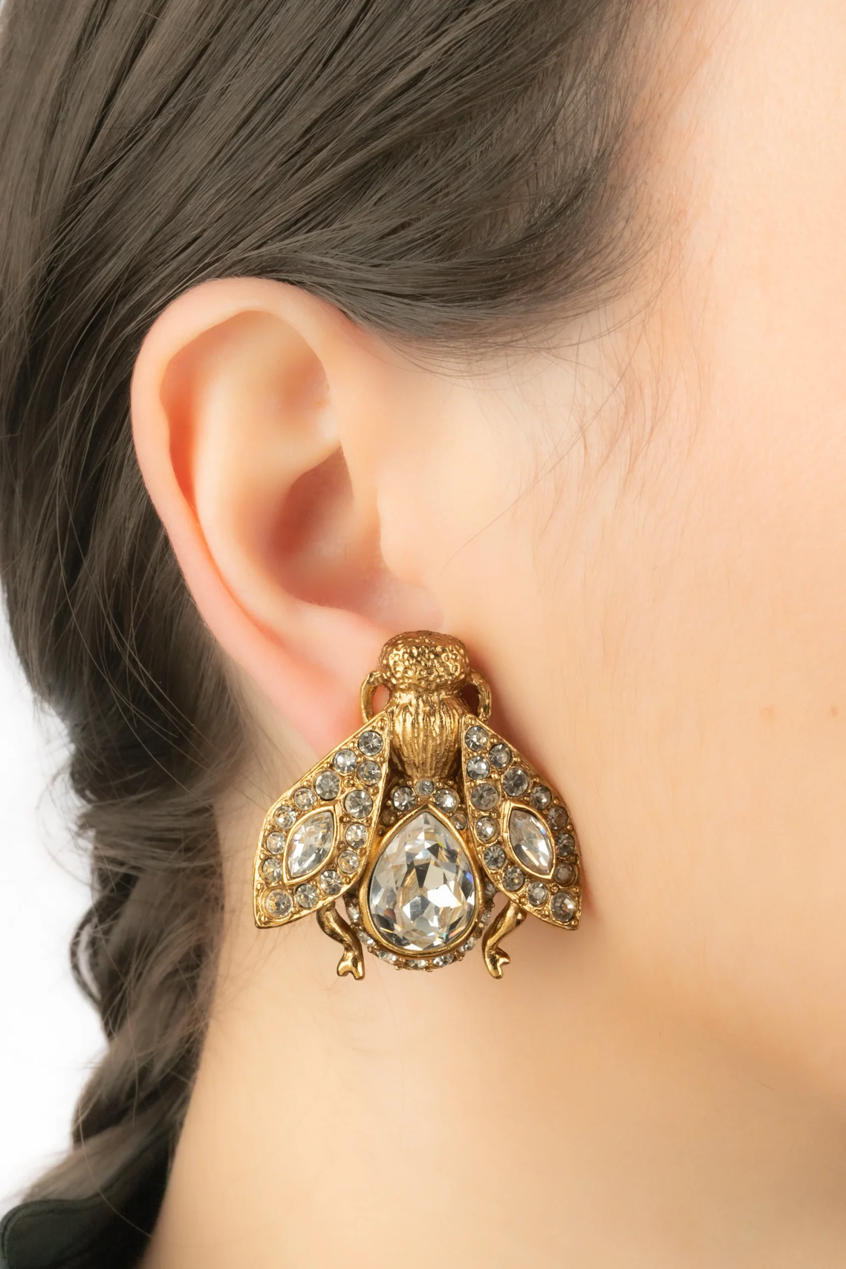 Boucles d'oreilles abeilles Dior – Image 4