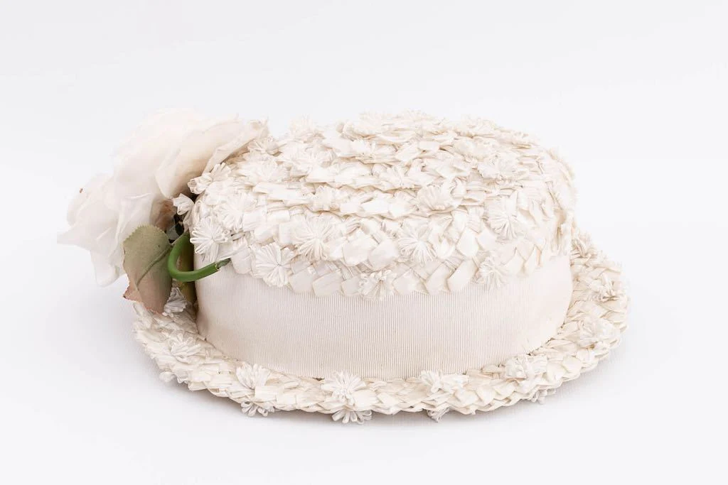 Chapeau en raphia blanc – Image 5