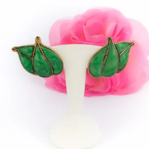 Boucles d'oreilles feuilles Gripoix