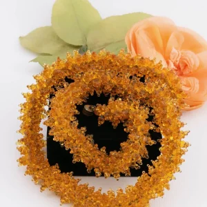 Collier en pâte de verre orange 1930s