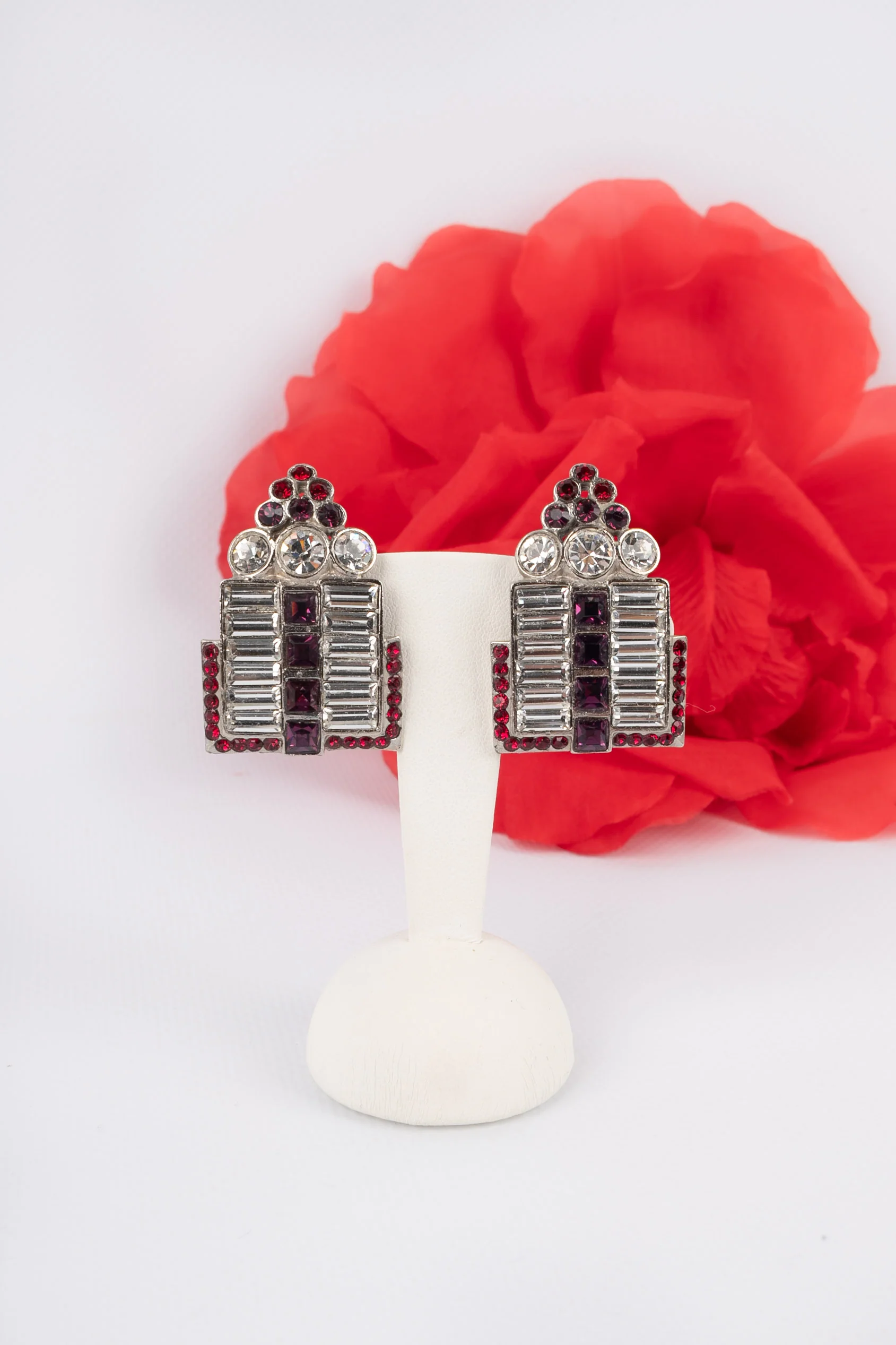 Boucles d'oreilles argentées Dior