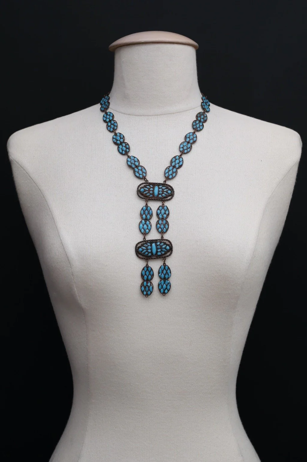 Collier en pâte de verre turquoise 1925s – Image 2
