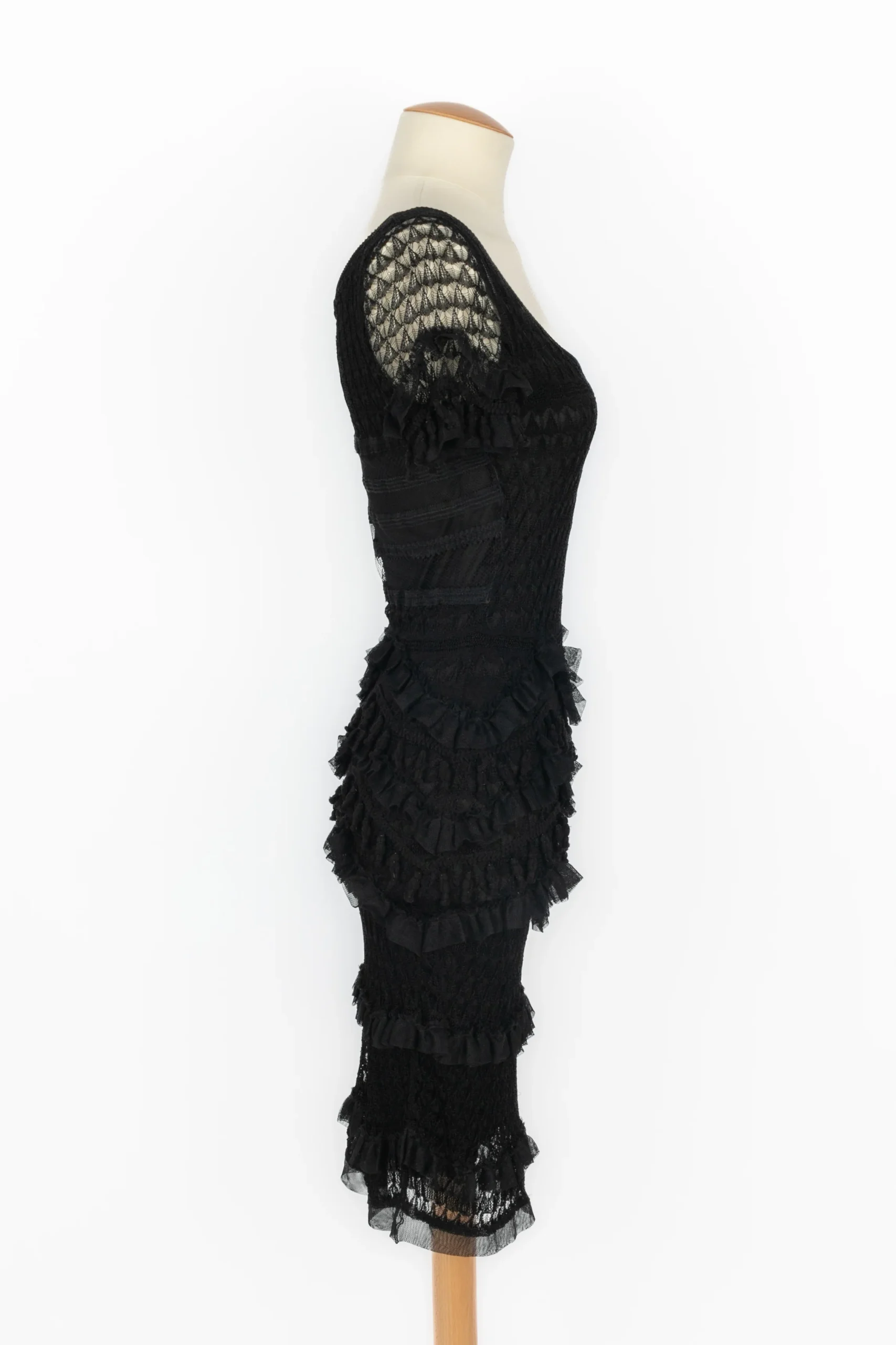 Robe en maille noire Galliano – Image 3