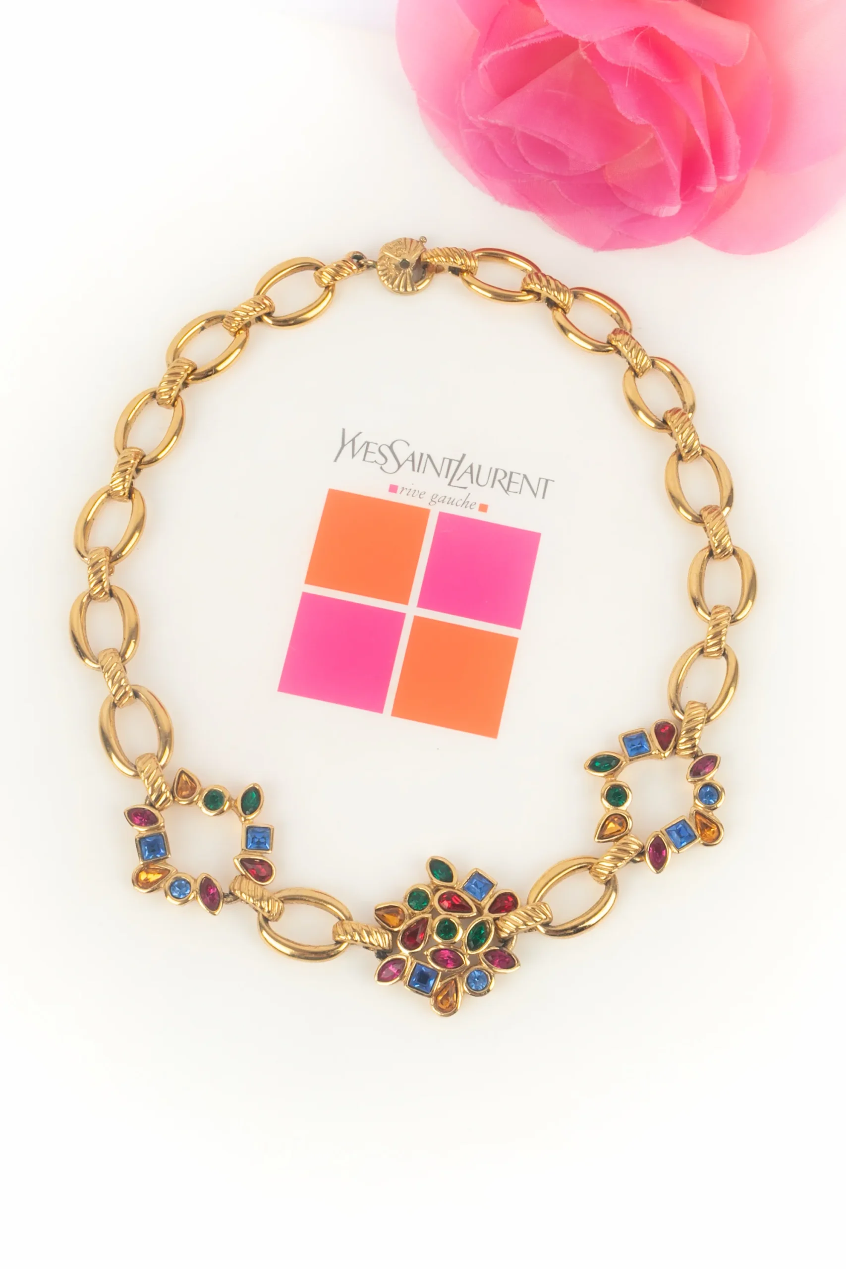 Collier strass Yves Saint Laurent