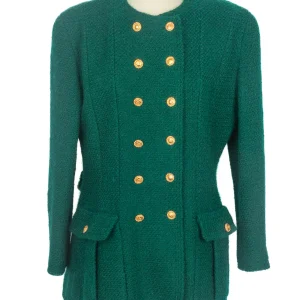 Veste verte Chanel 1990's
