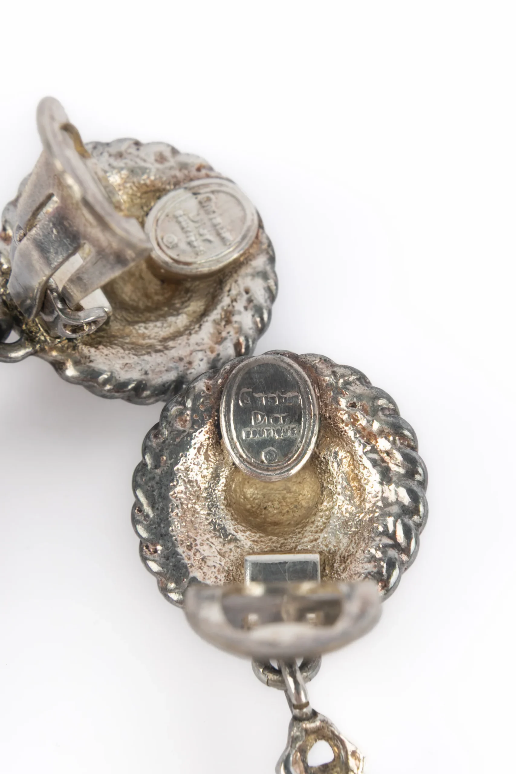 Boucles d'oreilles argentées Dior 1994 – Image 8