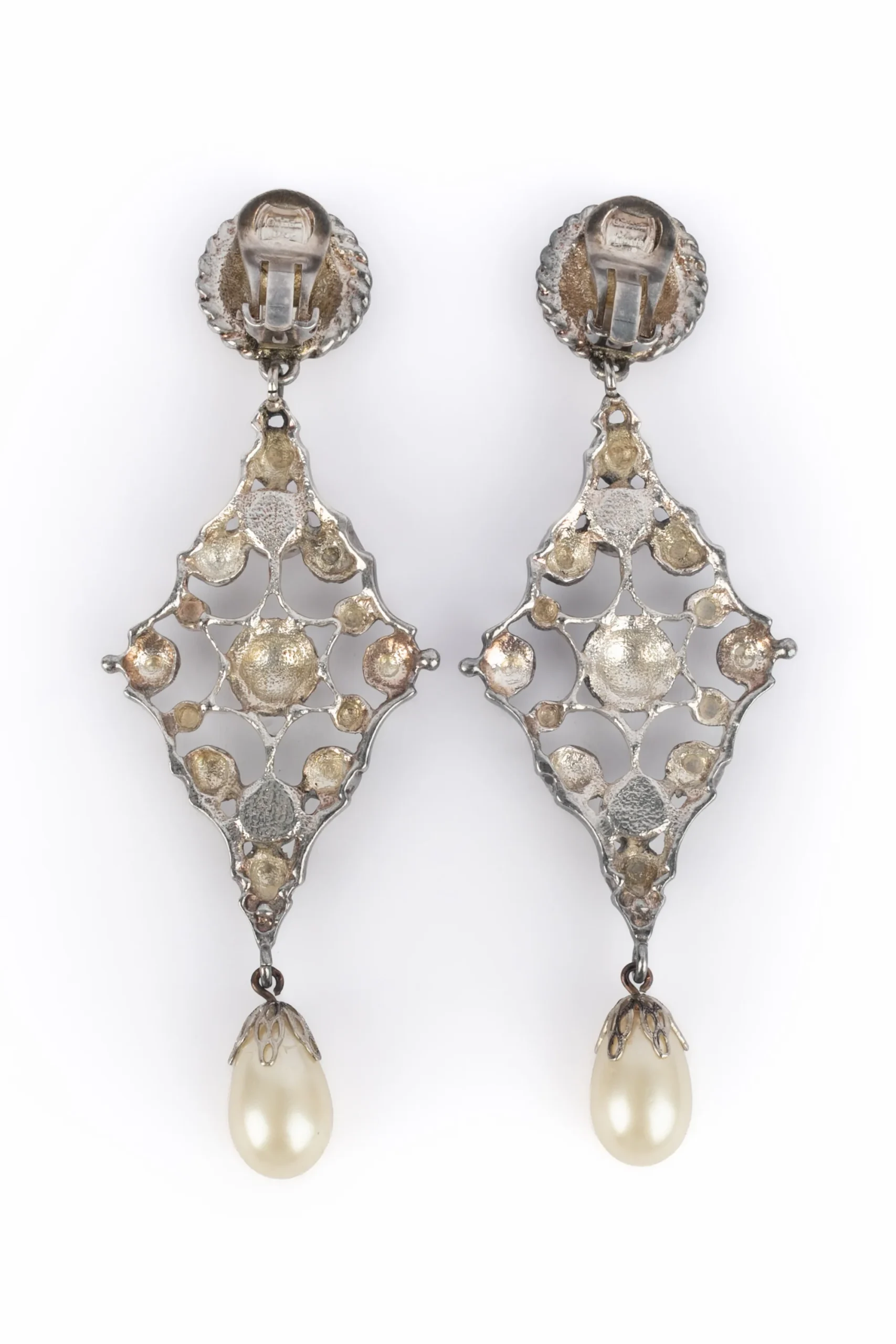 Boucles d'oreilles argentées Dior 1994 – Image 7
