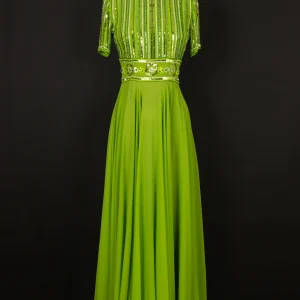 Robe verte en soie Carven