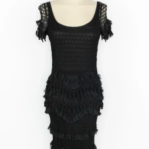 Robe en maille noire Galliano