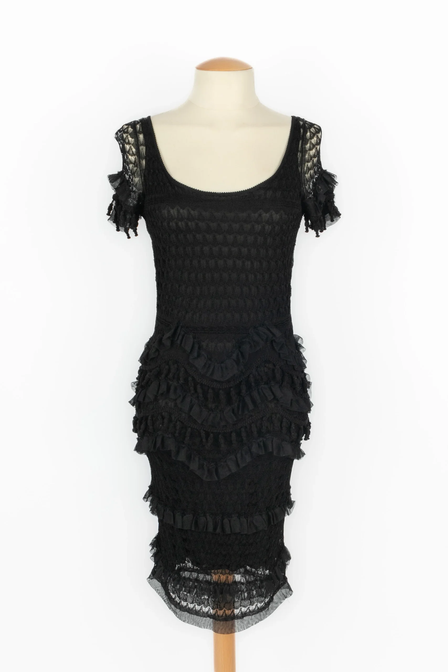 Robe en maille noire Galliano – Image 2