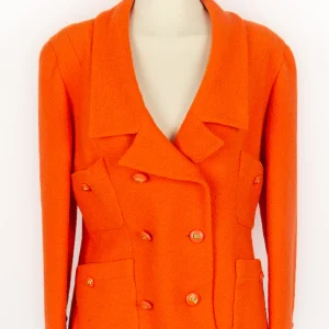 Veste orange Chanel 1990's