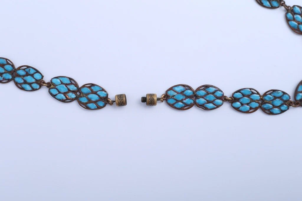 Collier en pâte de verre turquoise 1925s – Image 6