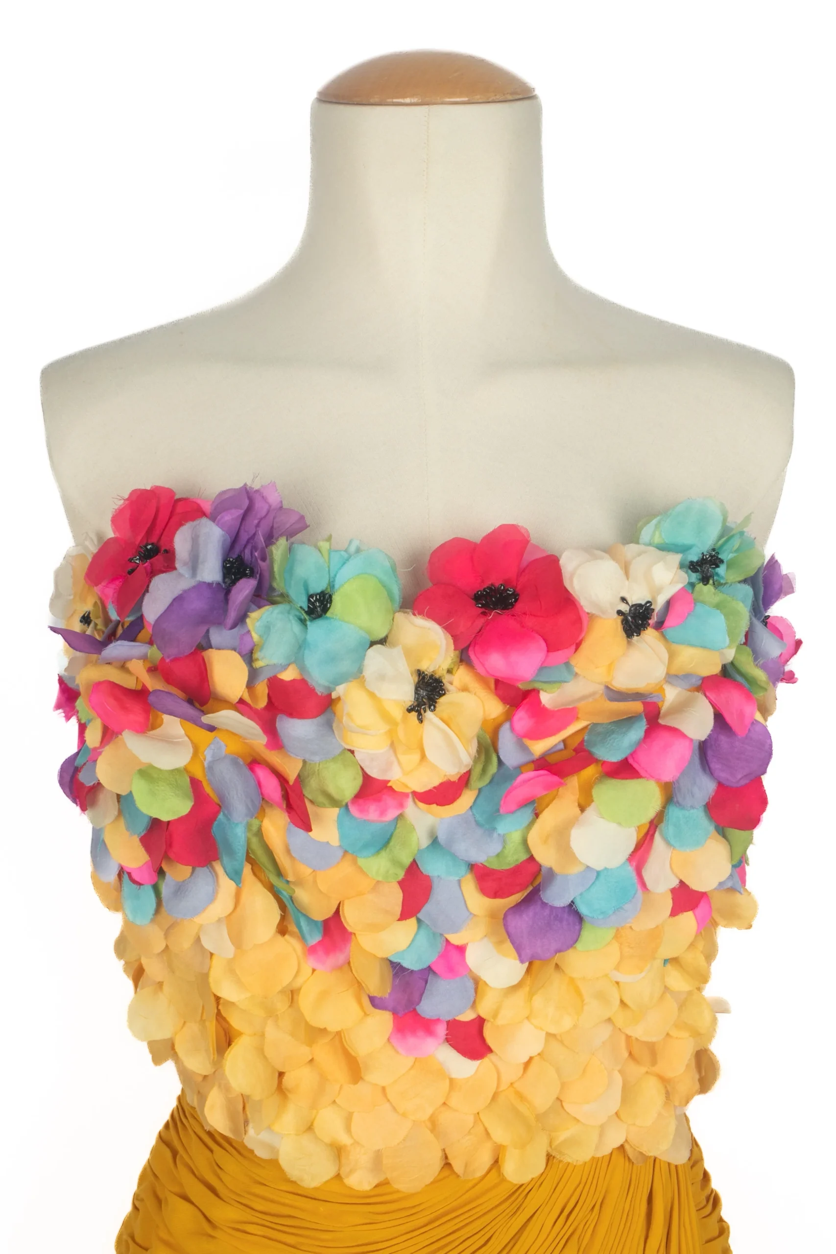 Robe fleuri Jean-Louis Scherrer Haute Couture Été 1991 – Image 3