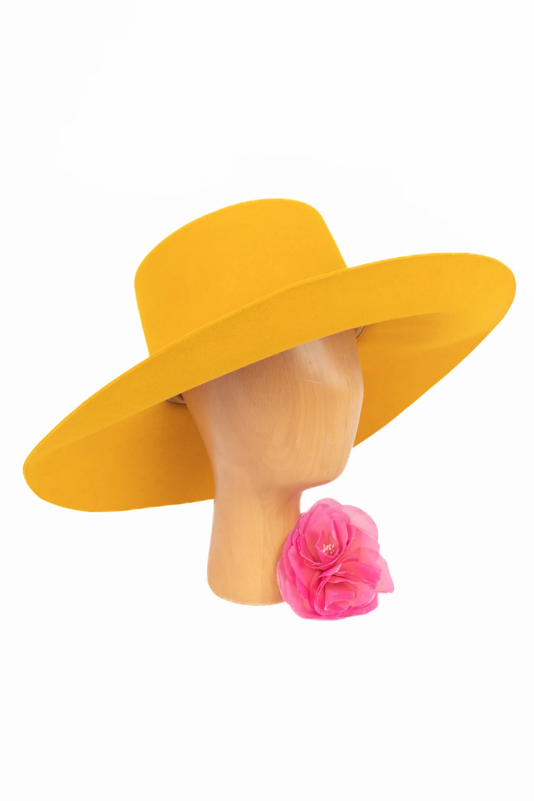 Chapeau en feutre jaune Hermès – Image 2