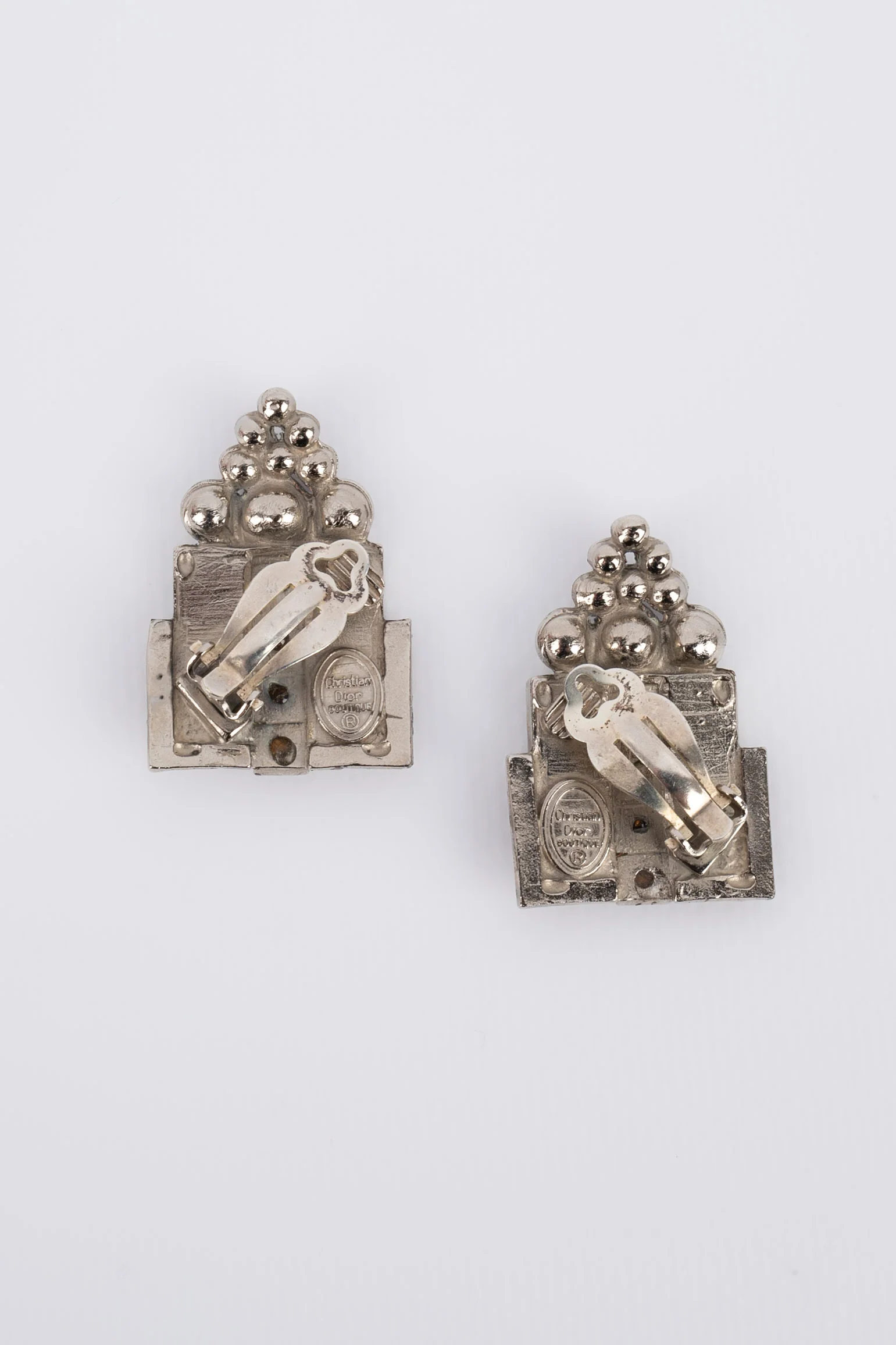 Boucles d'oreilles argentées Dior – Image 6