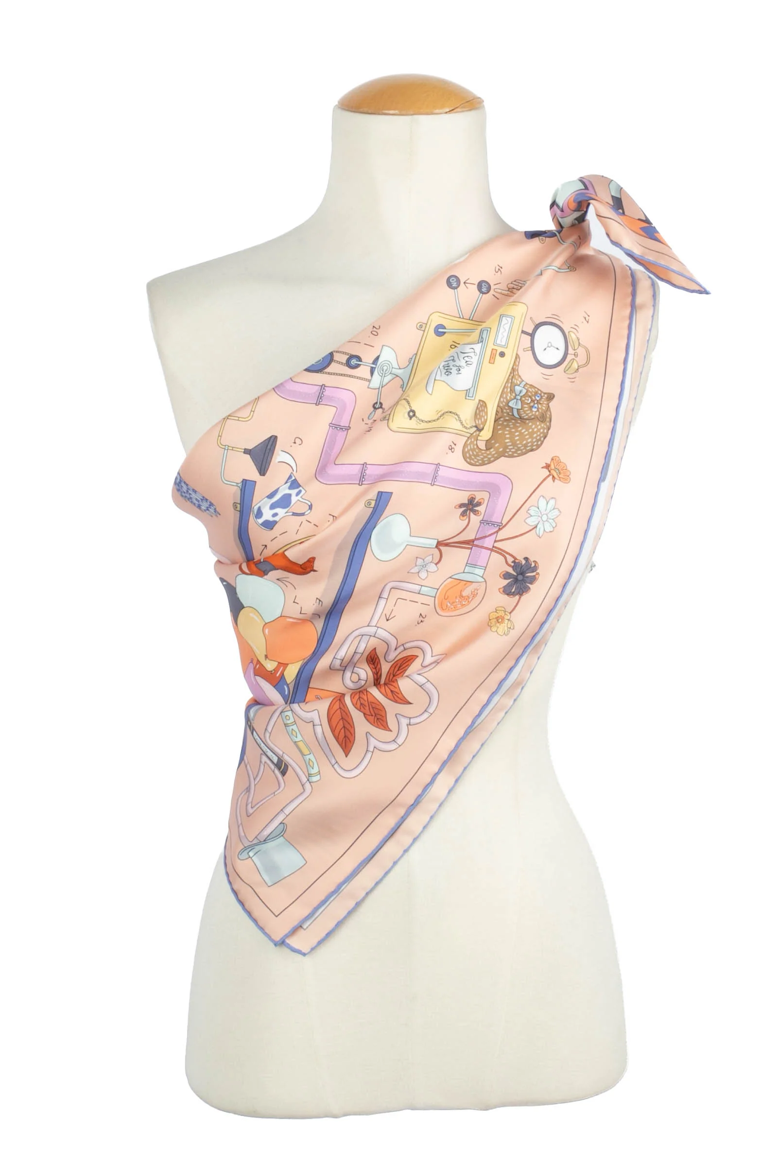 Carré / Foulard "Tea for two" Hermès – Image 4