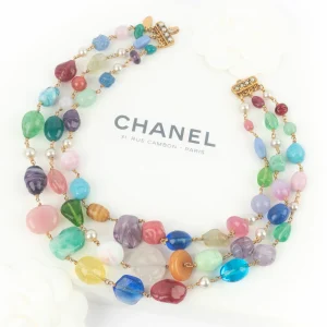 Collier coloré Chanel 1980's