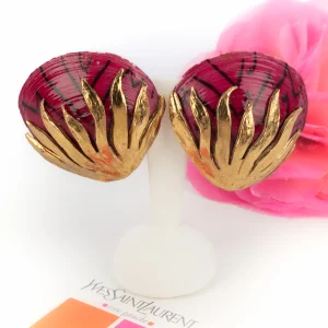 Boucles d'oreilles "coquillages" Yves Saint Laurent