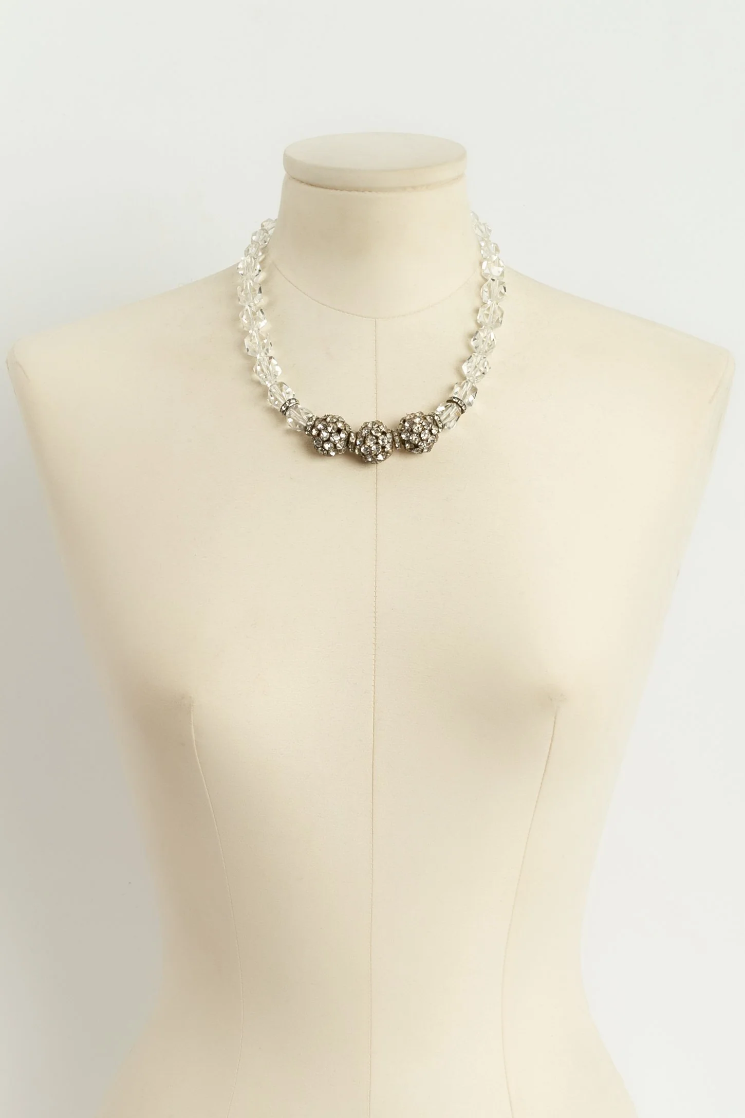 Collier de boules strassées ancien – Image 3