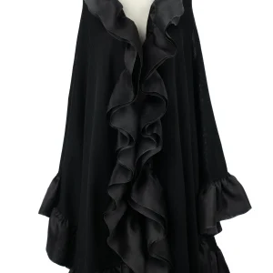 Cape en soie noire Isabel Canovas