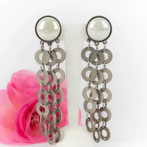 Boucles d'oreilles argentées Paco Rabanne