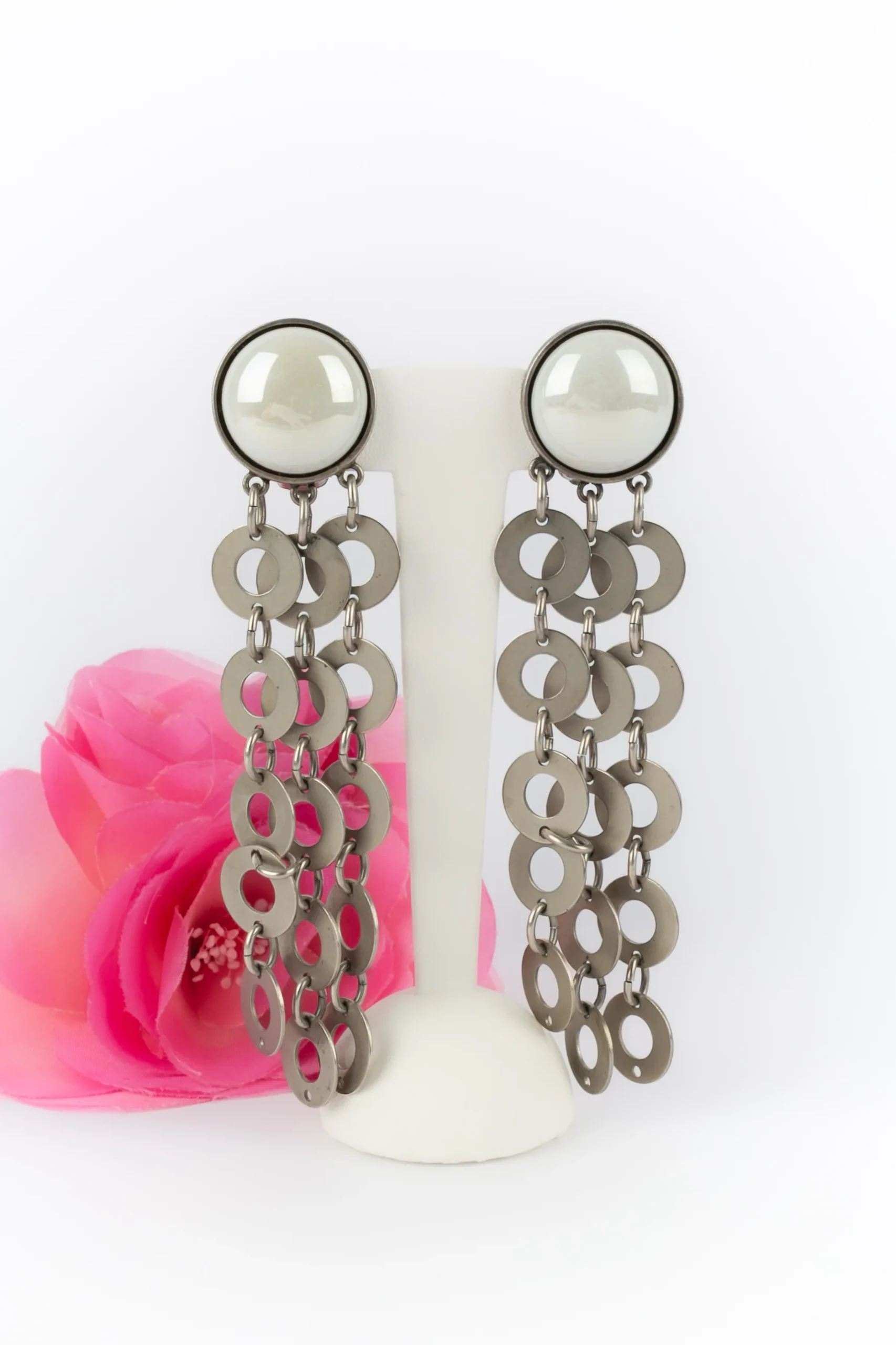 Boucles d'oreilles argentées Paco Rabanne – Image 2