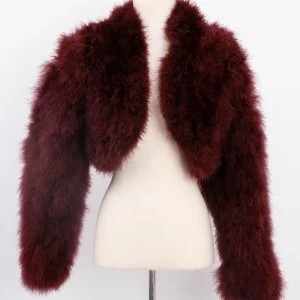 Boléro en marabout bordeaux Chantal Thomass