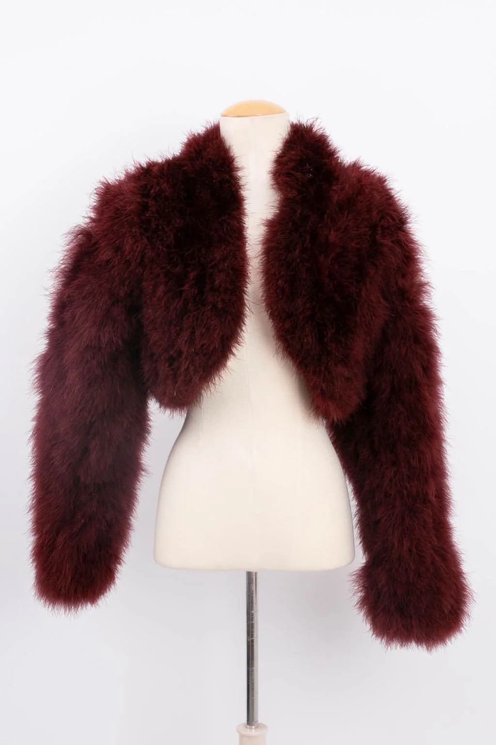 Boléro en marabout bordeaux Chantal Thomass – Image 2