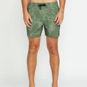 Boardshort Lido Print Trunk 16" - LIGHT OLIVE