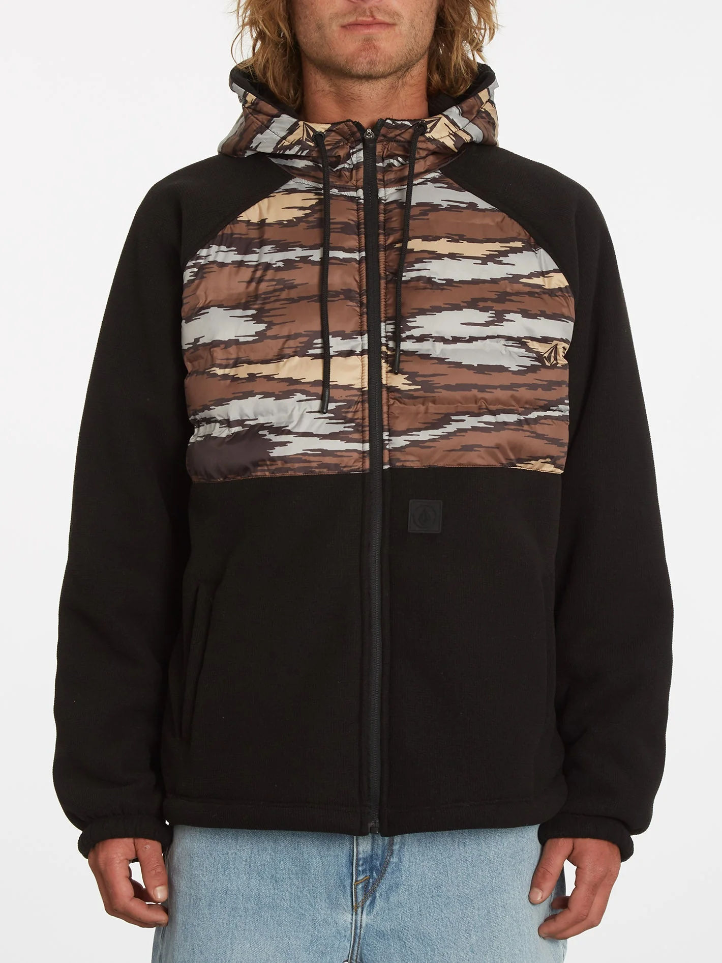 Sweat à capuche zippé Muzzer Tripper - BARK BROWN