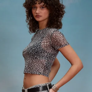 Top Rawly Knit Mesh - Black White