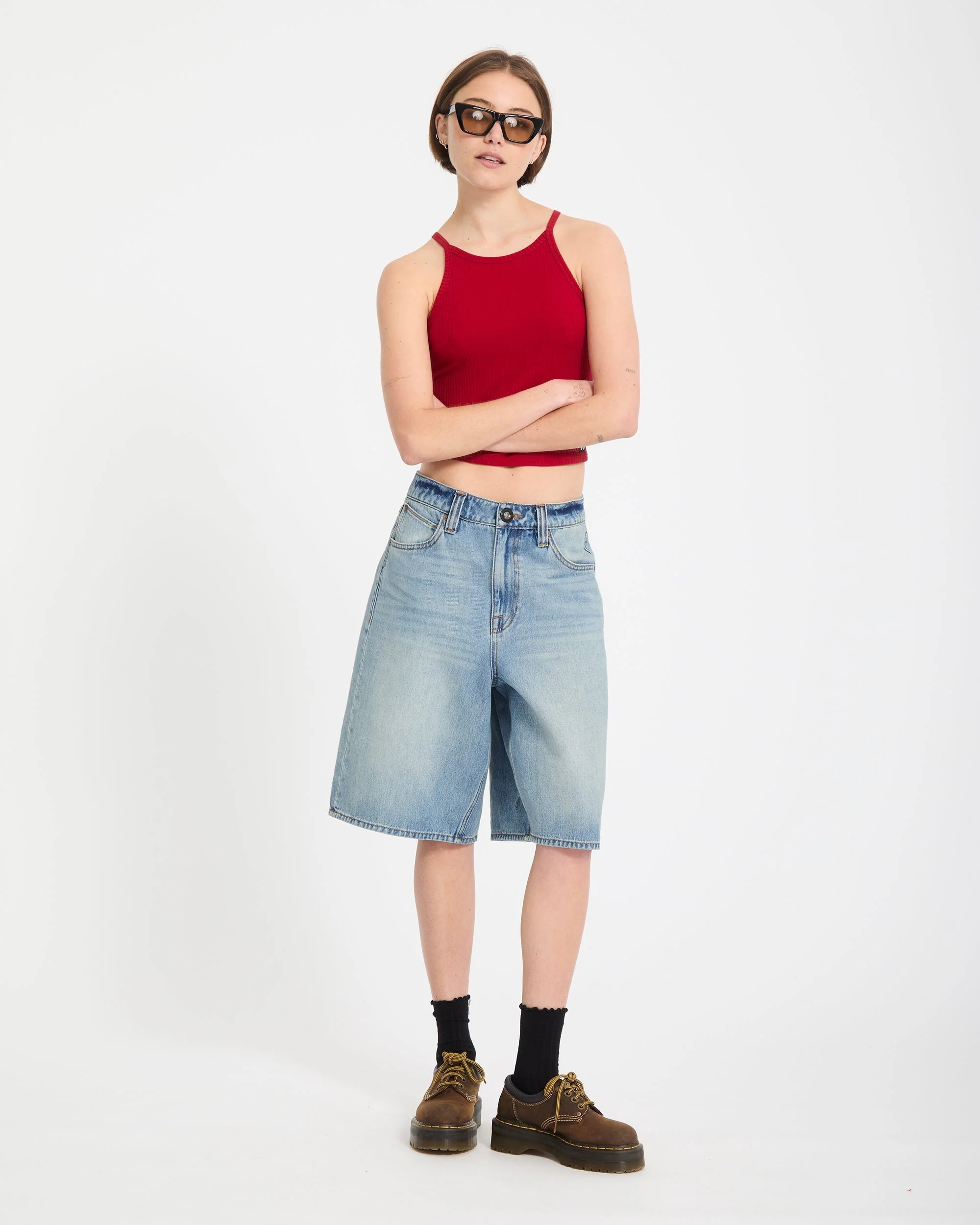 Short en denim Beeggy - Dusty Blue Wash – Image 8