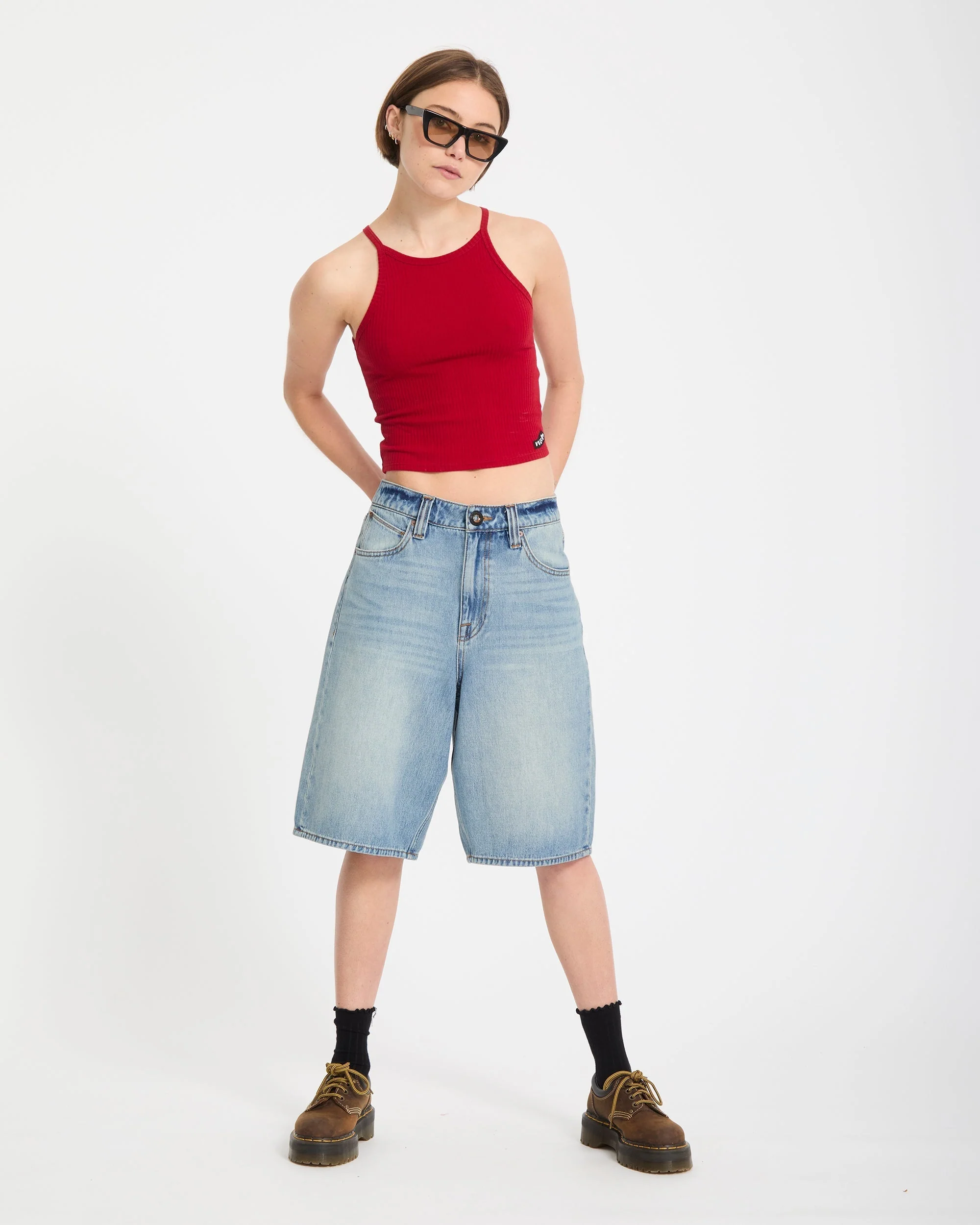 Short en denim Beeggy - Dusty Blue Wash – Image 9