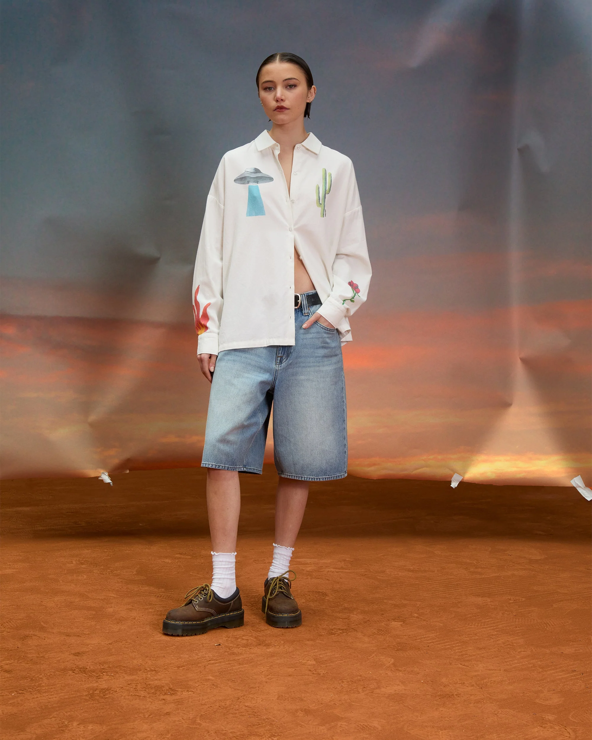 Short en denim Beeggy - Dusty Blue Wash – Image 5