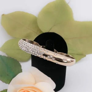 Bague triple en métal champagne Nina Ricci