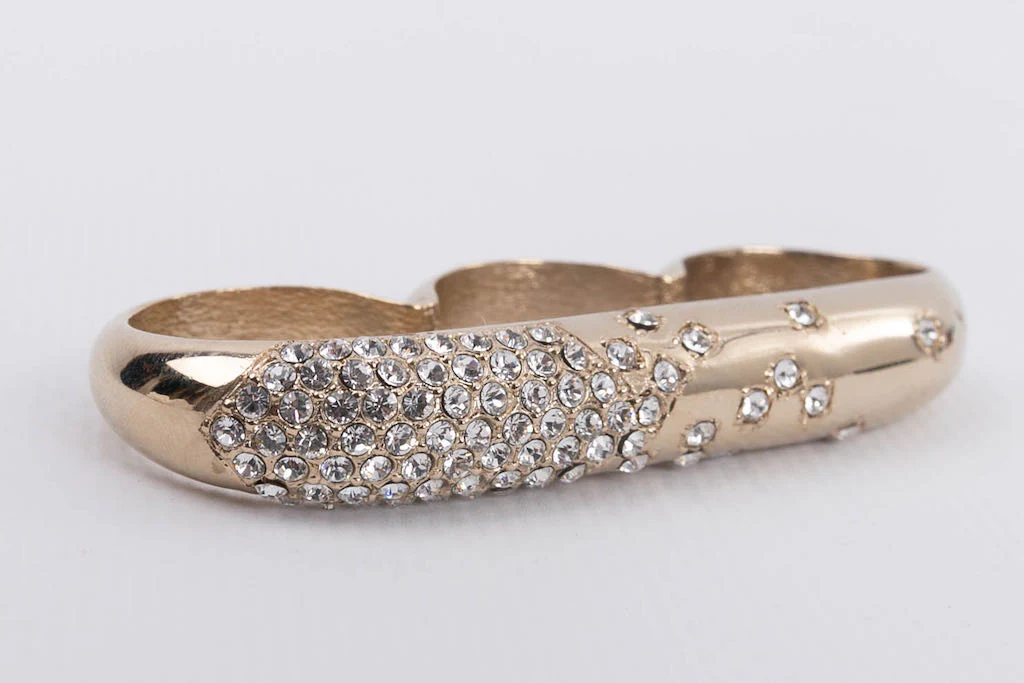 Bague triple en métal champagne Nina Ricci – Image 6