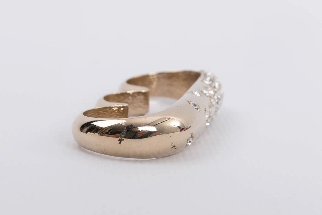 Bague triple en métal champagne Nina Ricci – Image 8