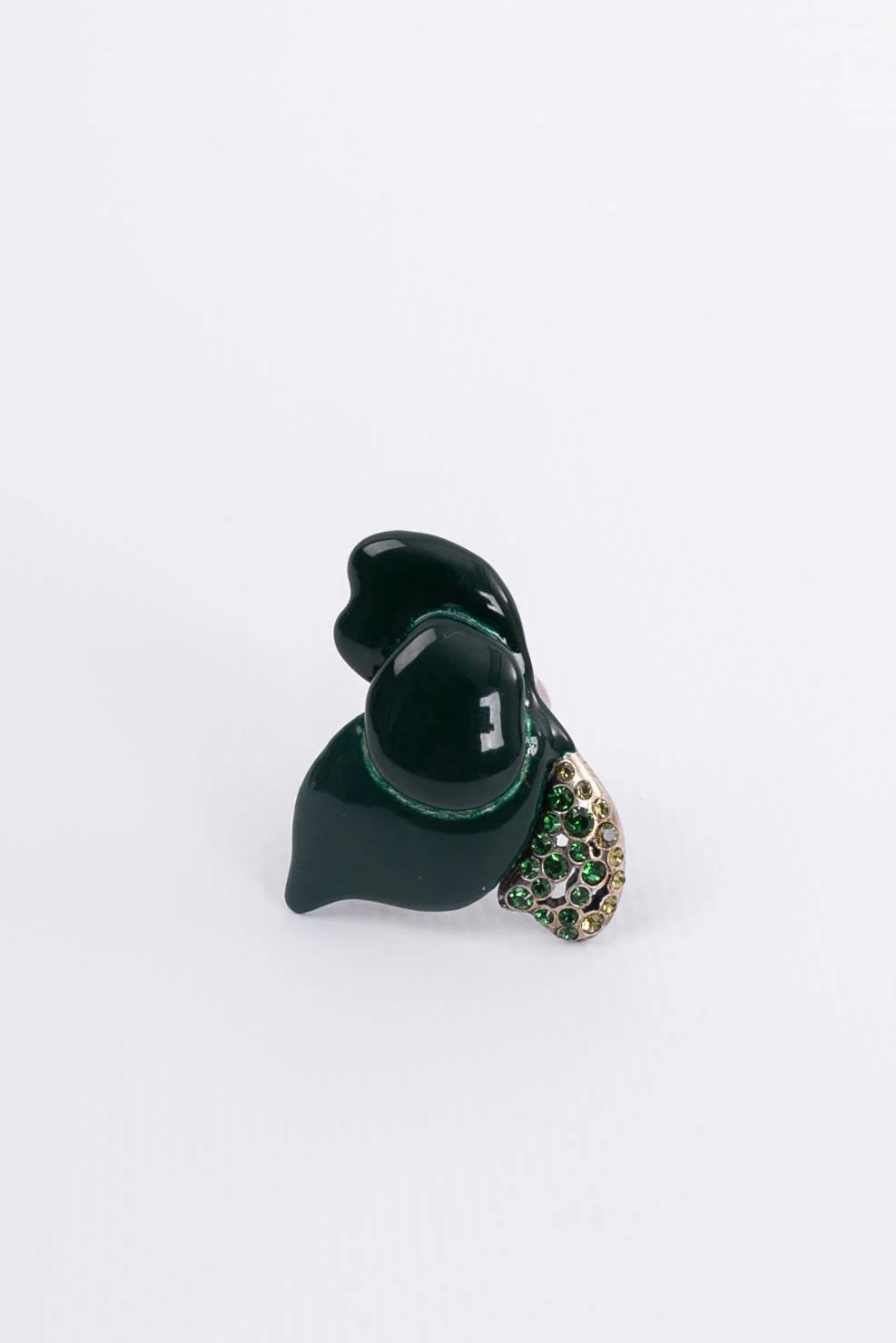 Bague argentée et verte Sonia Rykiel – Image 4
