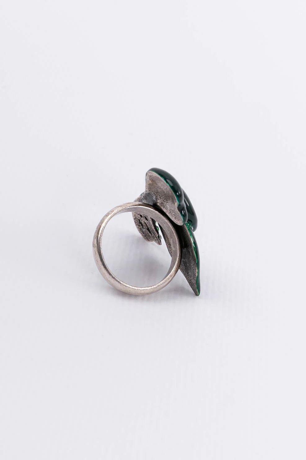 Bague argentée et verte Sonia Rykiel – Image 6