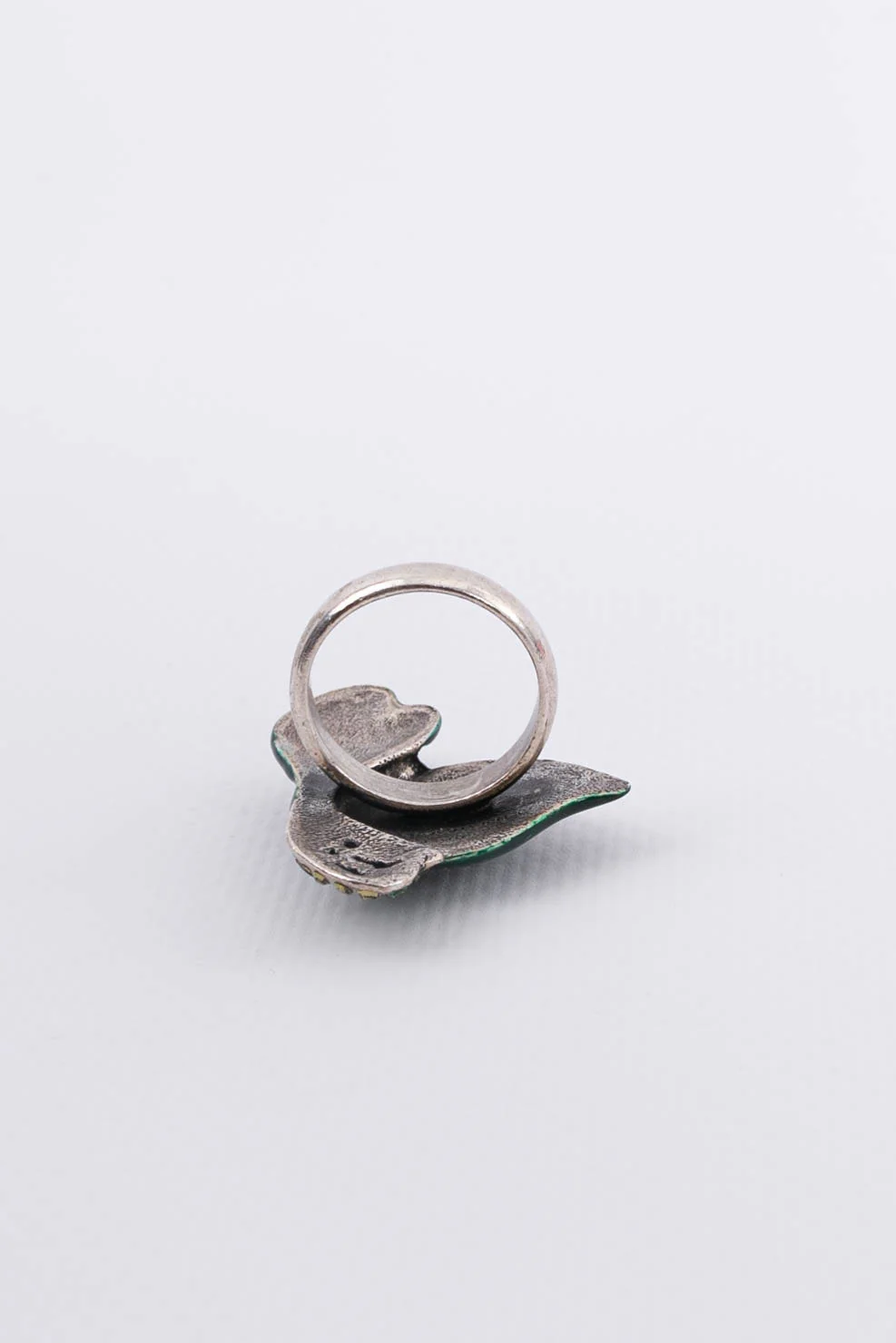 Bague argentée et verte Sonia Rykiel – Image 7