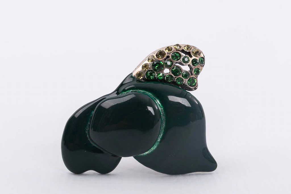 Bague argentée et verte Sonia Rykiel – Image 8