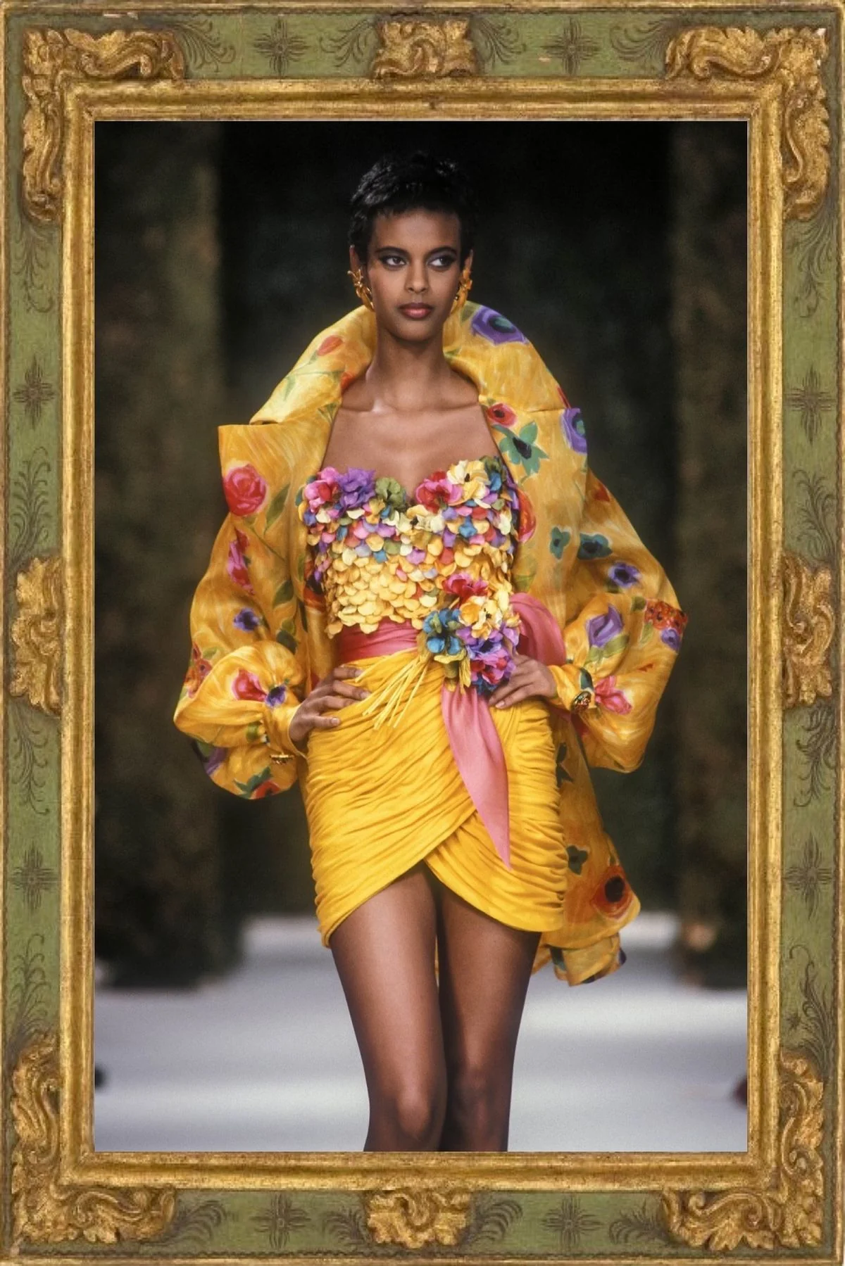 Robe fleuri Jean-Louis Scherrer Haute Couture Été 1991 – Image 4
