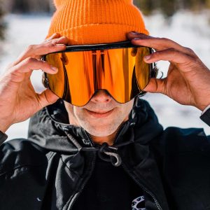 Masque de snow Odyssey Gloss Black (+ Bonus Lens) - Red Chrome