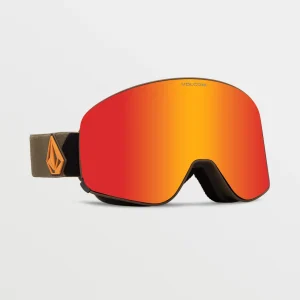 Masque de snow Odyssey Military/Gold (+ écran bonus Yellow Chrome) - RED CHROME