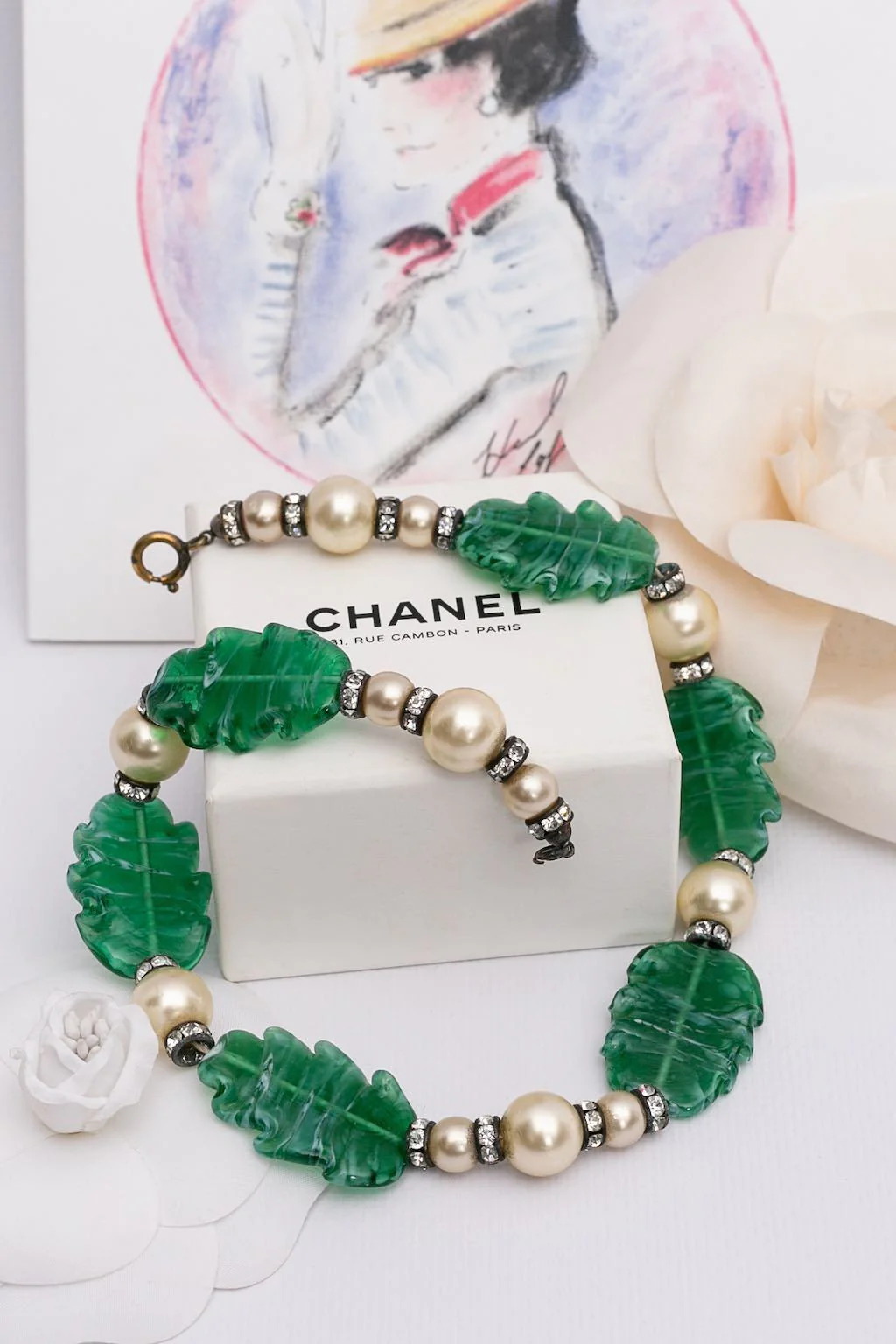 Collier ancien perles de verre