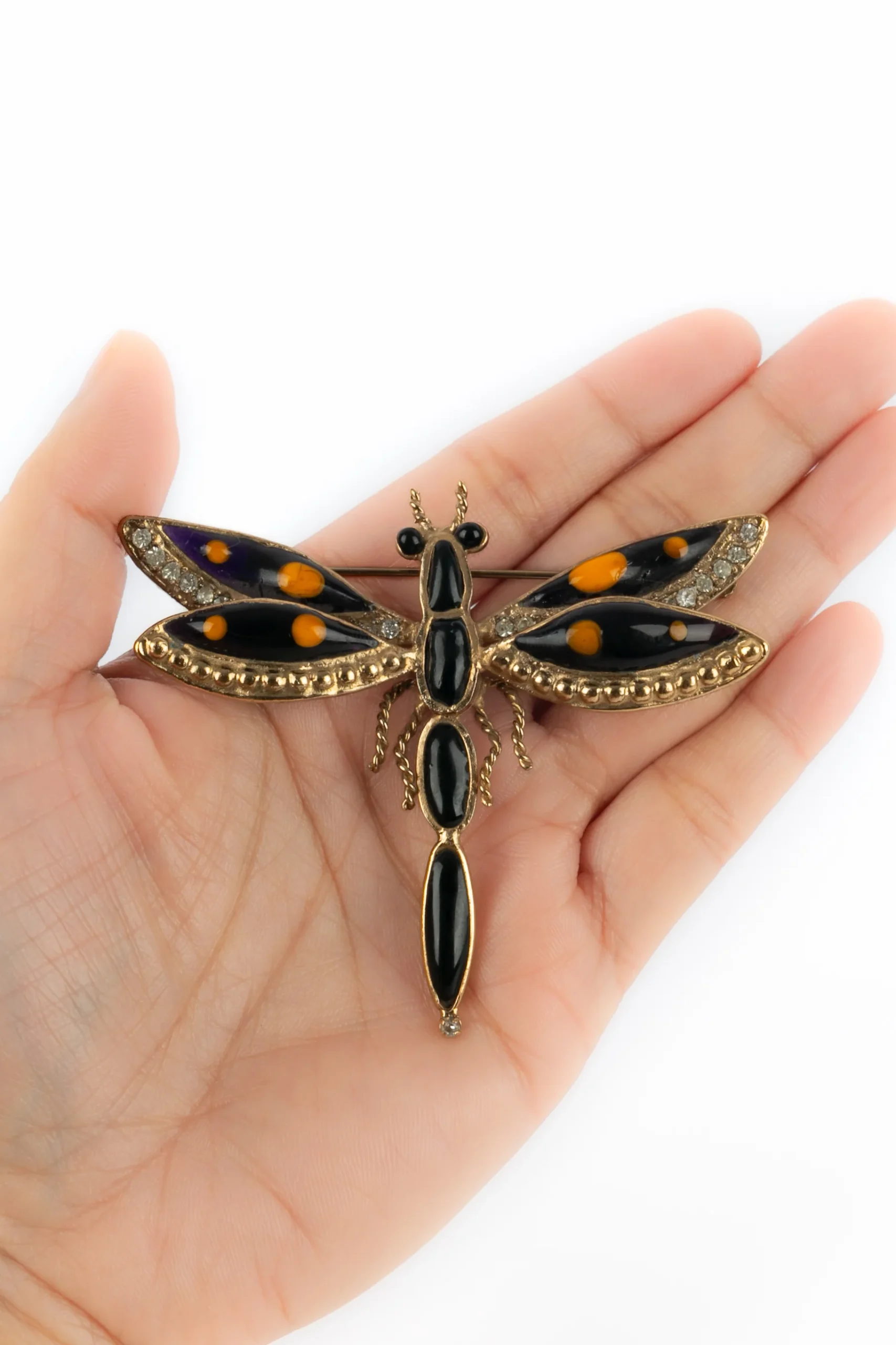 Broche libellule en pâte de verre – Image 4